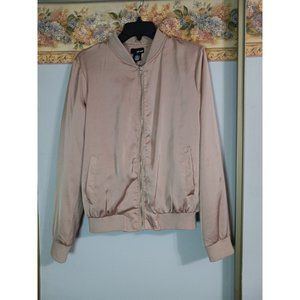 Wet Seal Large Blush Pink Casual School Going Out Zip Bomber Jacket